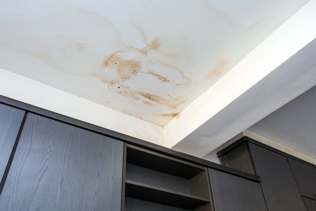 water dameged ceiling roof and stain on ceiling