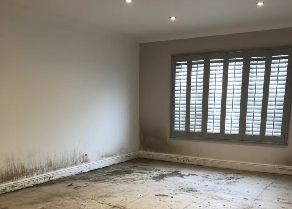 Visible contaminated water damage